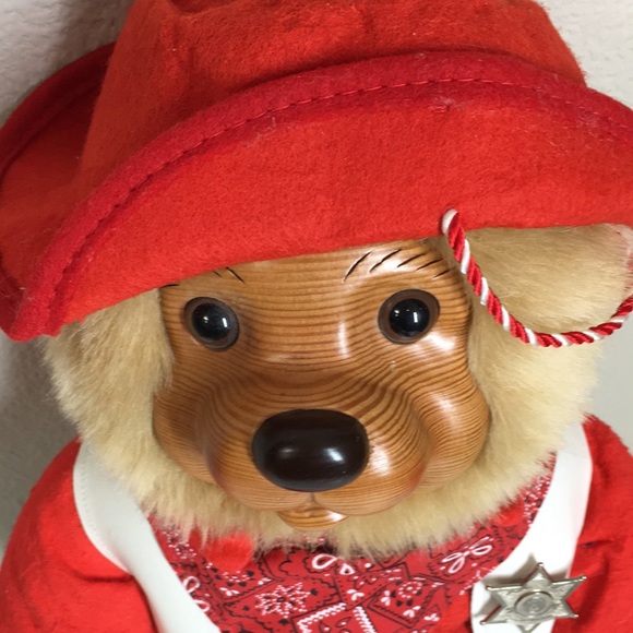 Raikes Other Robert Raikes Cowboy Bears Wood Carved Sheriff Western
